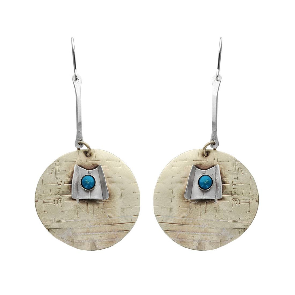 Turquoise Statement artisan handmade necklace earrings set at ₹2450 | Azilaa